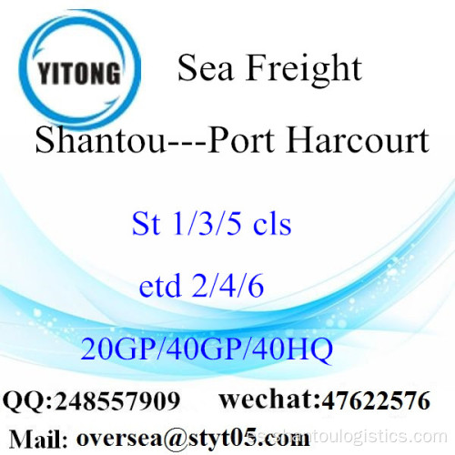 Mar de puerto de Shantou flete a Port Harcourt